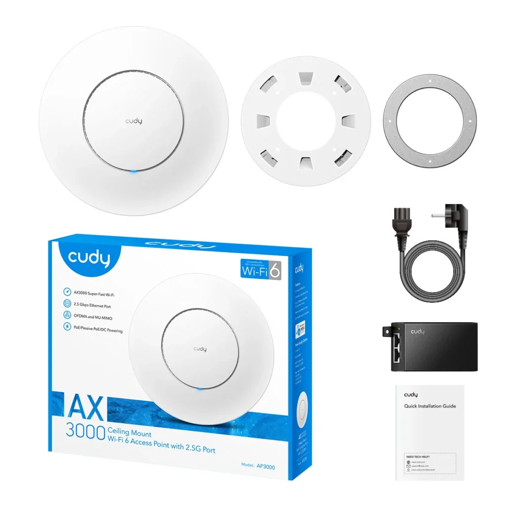 Point d'accès plafonnier Wi-Fi 6 AX3000 2,5G Cudy AP3000 P – vue 4
