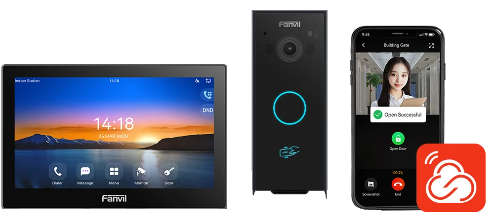 Kit visiophone IP Fanvil VIK-01 avec platine i60 et écran i504W