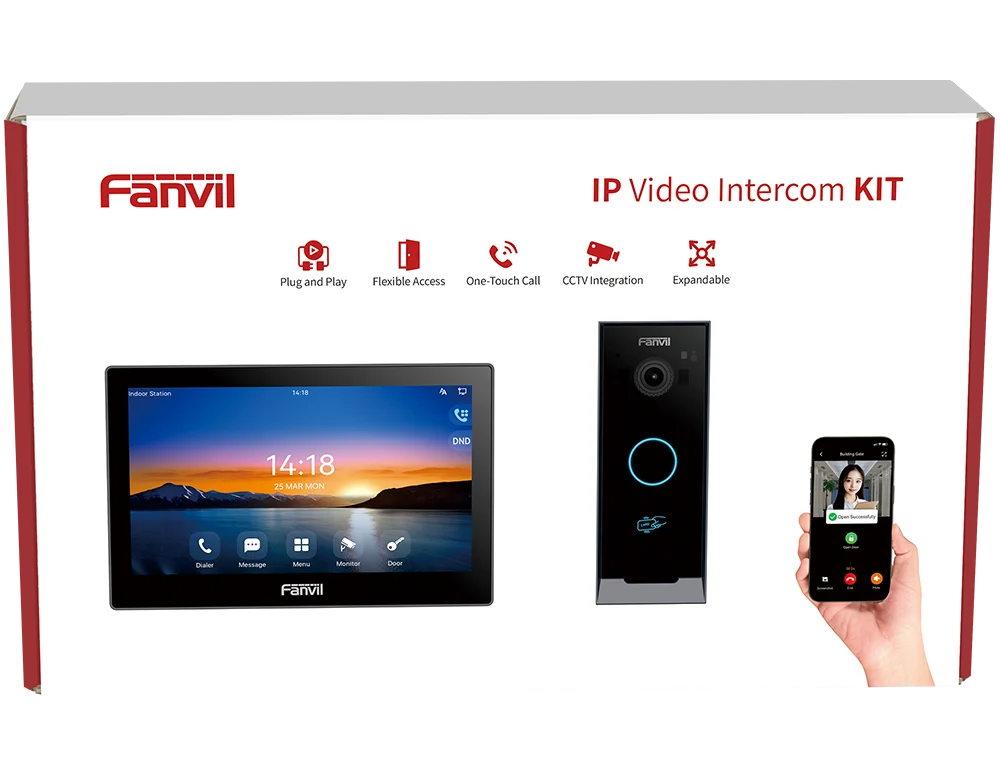 Kit visiophone IP Fanvil VIK-01 avec platine i60 et écran i504W – vue 2