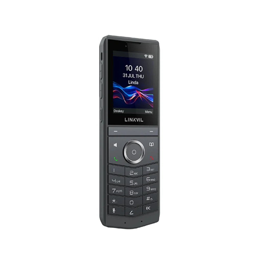 Vue 3 du téléphone Wi-Fi 6 portable avec bouton PTT