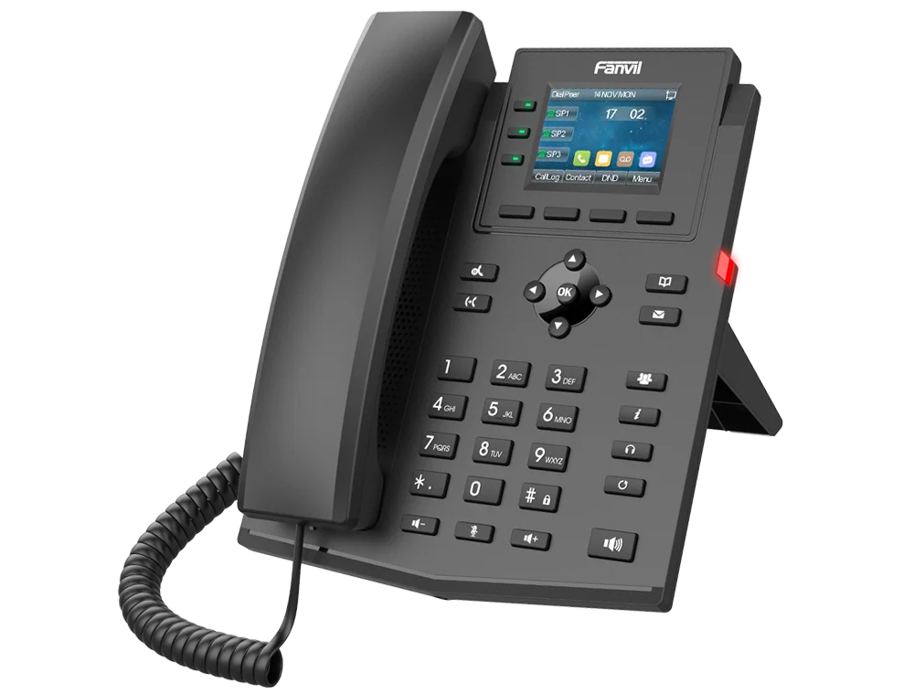 Téléphone IP PoE à écran couleur 2,4 pouces Fanvil X303P – vue 2