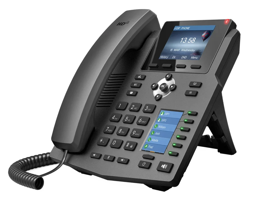Téléphone IP 4 lignes SIP Gigabit PoE Fanvil X4 – vue 2