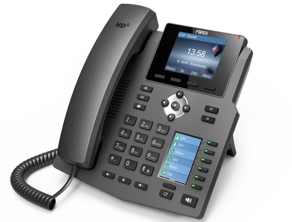 Téléphone IP 4 lignes SIP Gigabit PoE Fanvil X4 – vue 3