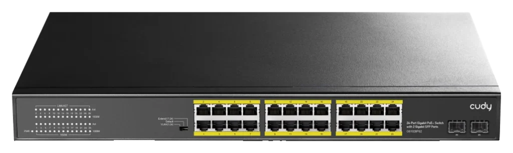 Switch PoE+ 24 ports Gigabit avec 2 SFP, 300 W, Cudy GS1028PS2