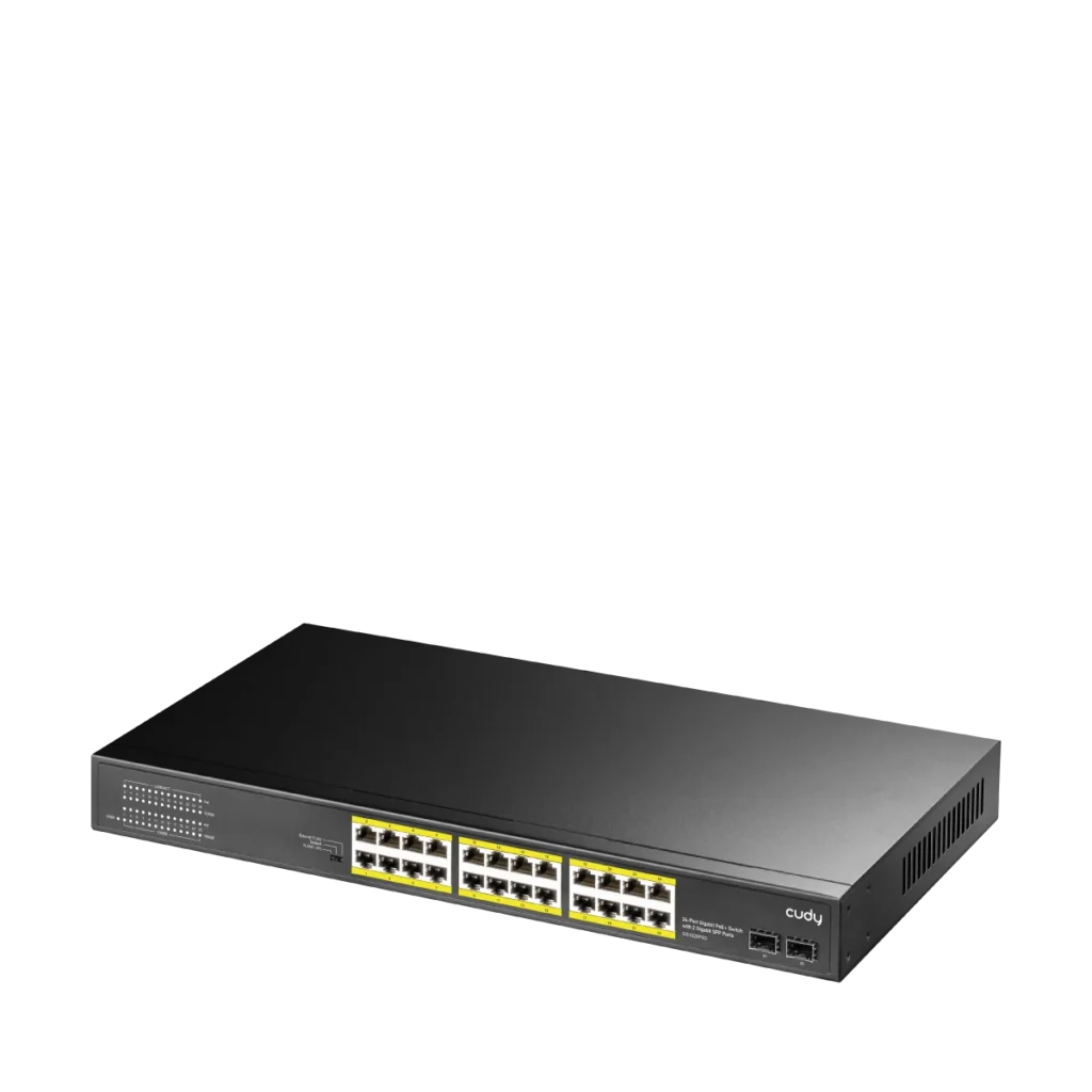 Switch PoE+ 24 ports Gigabit avec 2 SFP, 300 W, Cudy GS1028PS2 – vue 2
