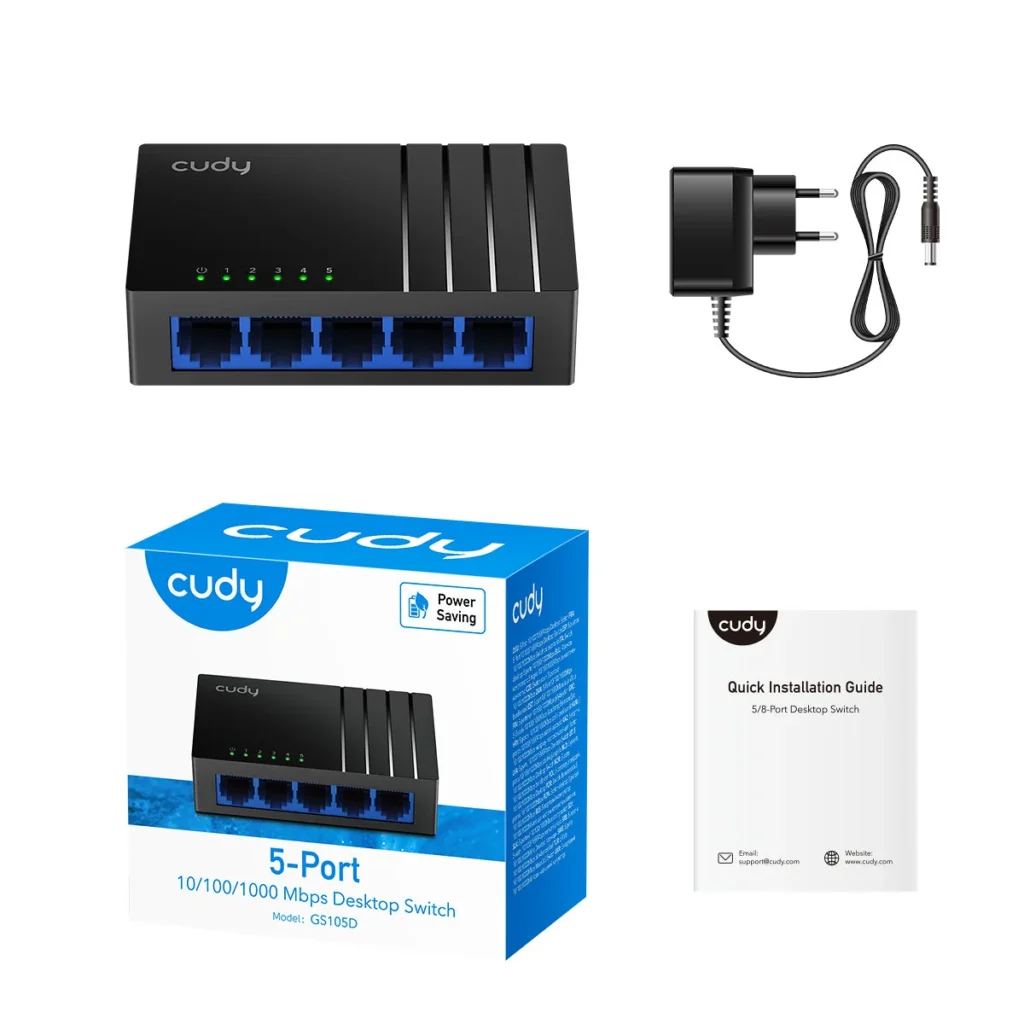 Switch de bureau 5 ports Gigabit Cudy GS105D – vue 4
