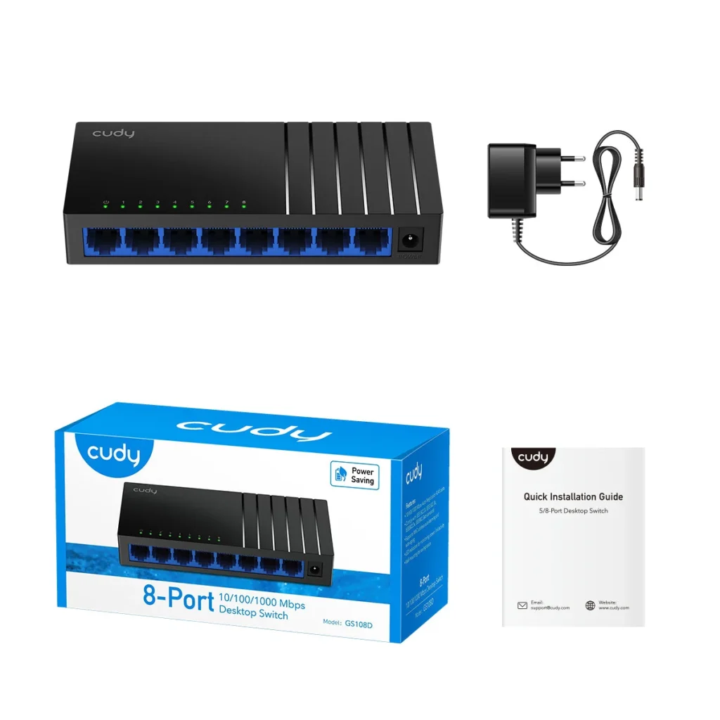 Switch de bureau 8 ports Gigabit Cudy GS108D – vue 3