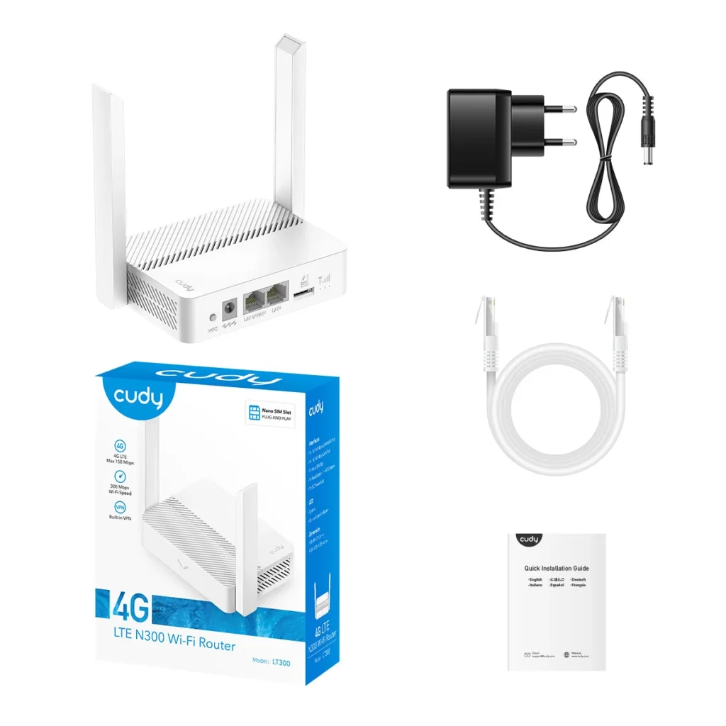 Routeur 4G LTE Cat4 Wi-Fi N300 Cudy LT300 – vue 4