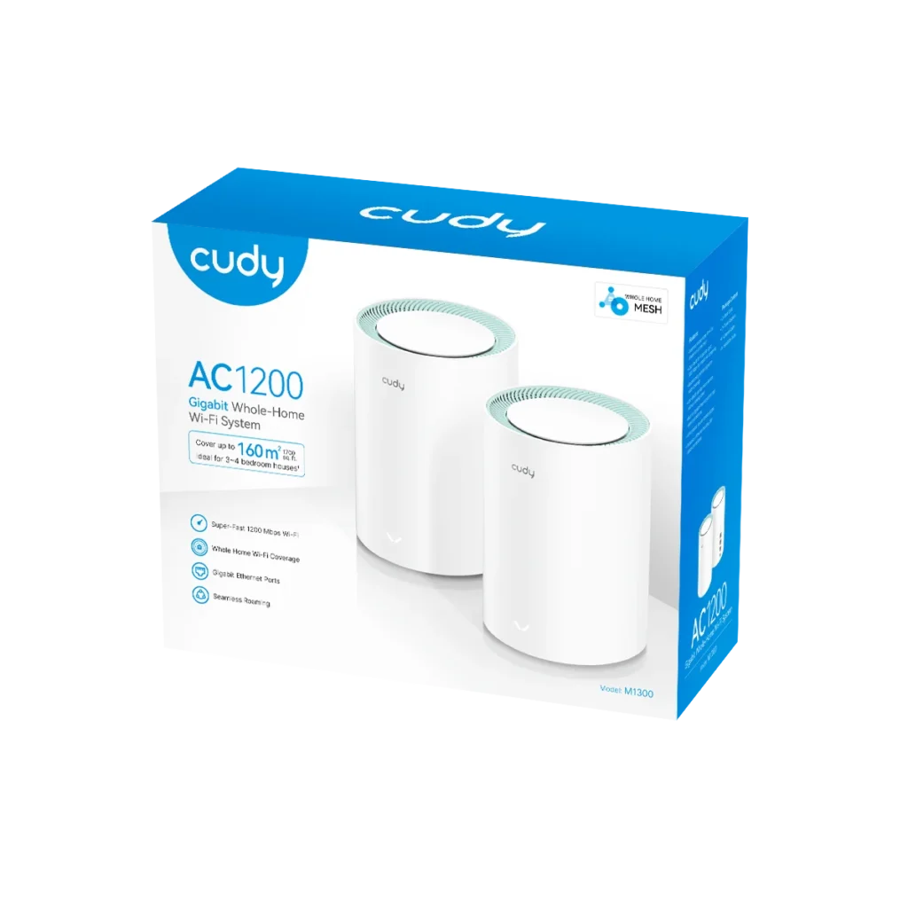 Système mesh Wi-Fi AC1200 Gigabit Cudy M1300, pack de 2 bornes – vue 3