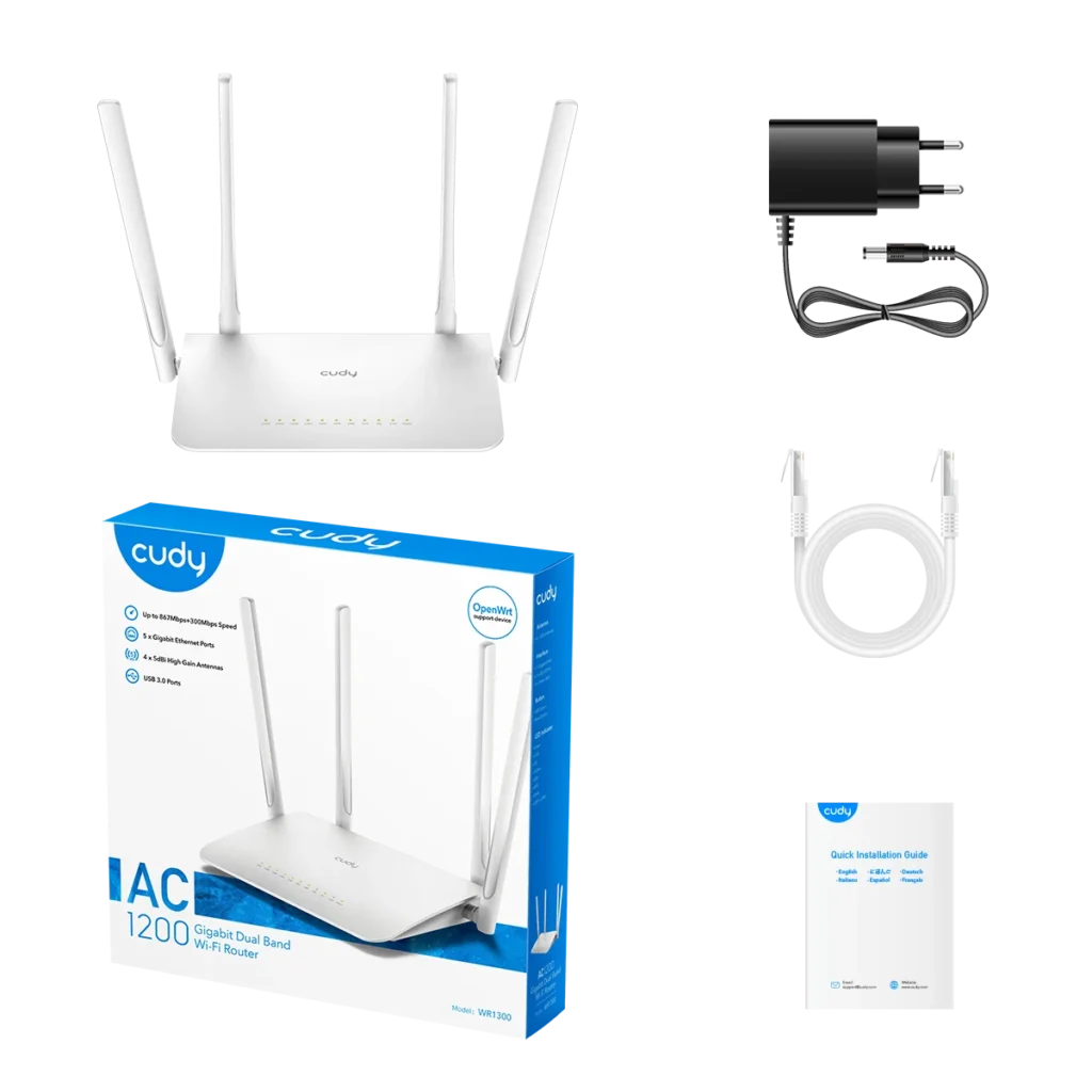 Routeur mesh Wi-Fi AC1200 Gigabit Cudy WR1300 – vue 4