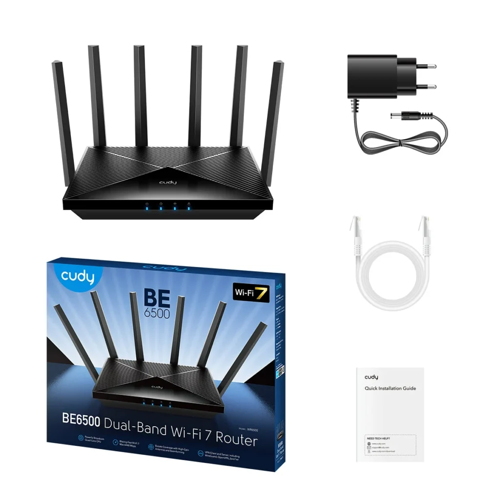 Routeur mesh Wi-Fi 7 BE6500 avec port 2,5G Cudy WR6500 – vue 3